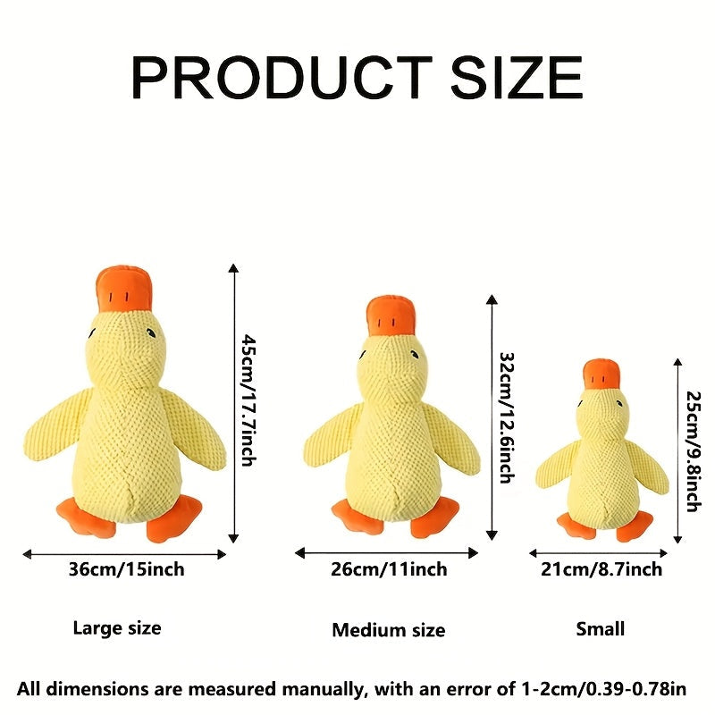Plush Squeaky Duck Dog Toy for Dogs - Durable Soft Chewable Noise-Making Sleeping Duck Stuffed Animal Toy for Stress Relief, Anxiety & Boredom, Cute Dog Gift for Small Medium Large Dogs, S/M/L
