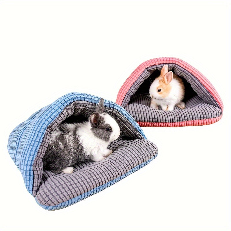 Guinea Pig Hideout Warm Sleeping Bag for Small Animals, Soft Semi-Enclosed Cozy Bed for Rabbits, Ferrets, Hedgehogs, Squirrels & Kittens, Machine Washable Small Pet Hideout Nest, Plush Snuggle Sack