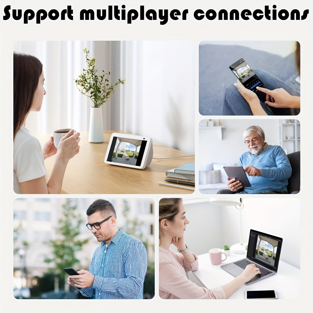 Wireless Security Camera with Built-In AP Hotspot No Internet Required Infrared Night Vision Two-Way Audio Motion Detection Real-Time Home Family Pet Monitoring Black White 1 2 3 4 Pack