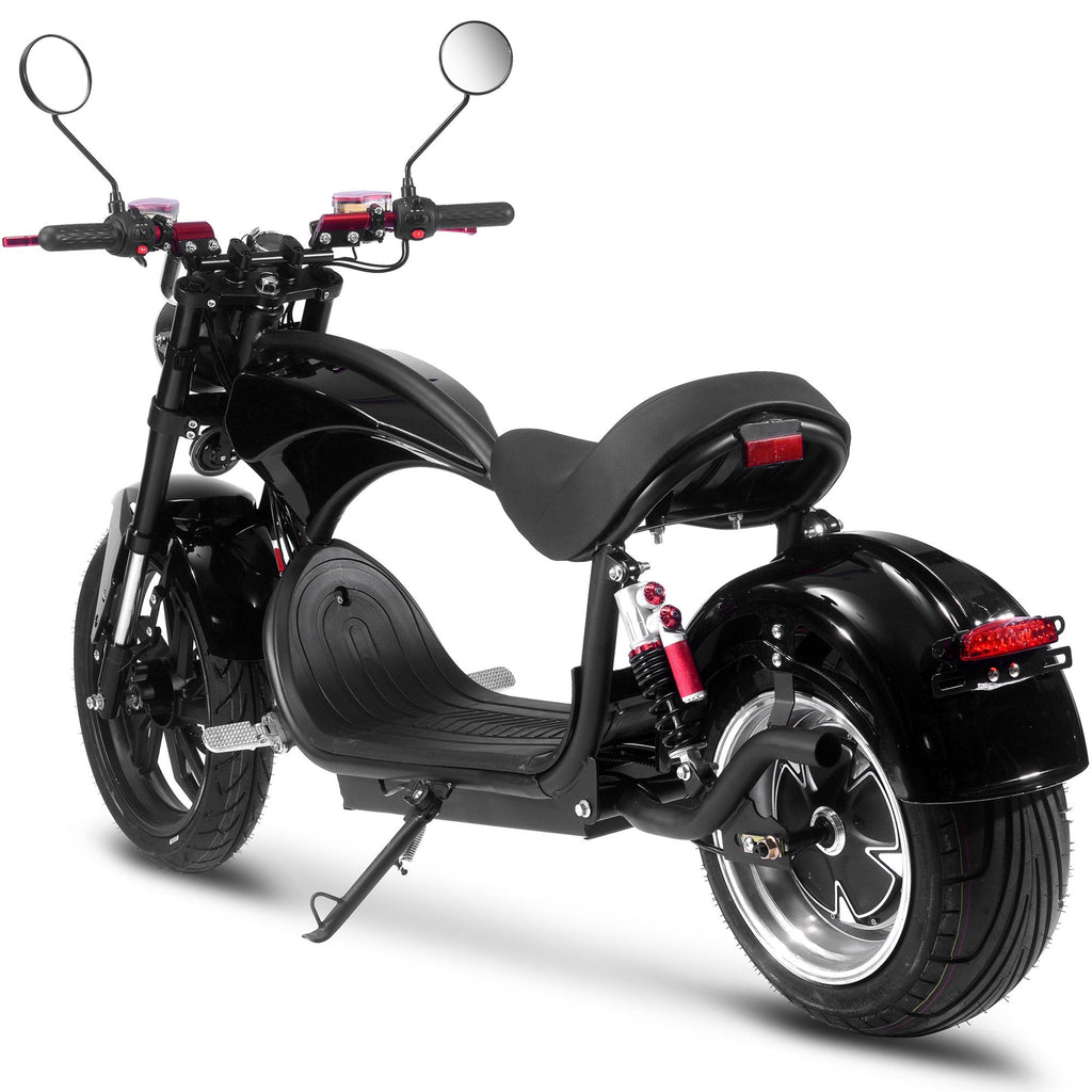 MotoTec Raven 60V 2500W Lithium Electric Scooter – 28 MPH, 35–50 Mile Range, 30Ah Battery, Hydraulic Brakes, Front & Rear LED, Mirrors & Horn – High-Performance Adult Electric Moped Scooter