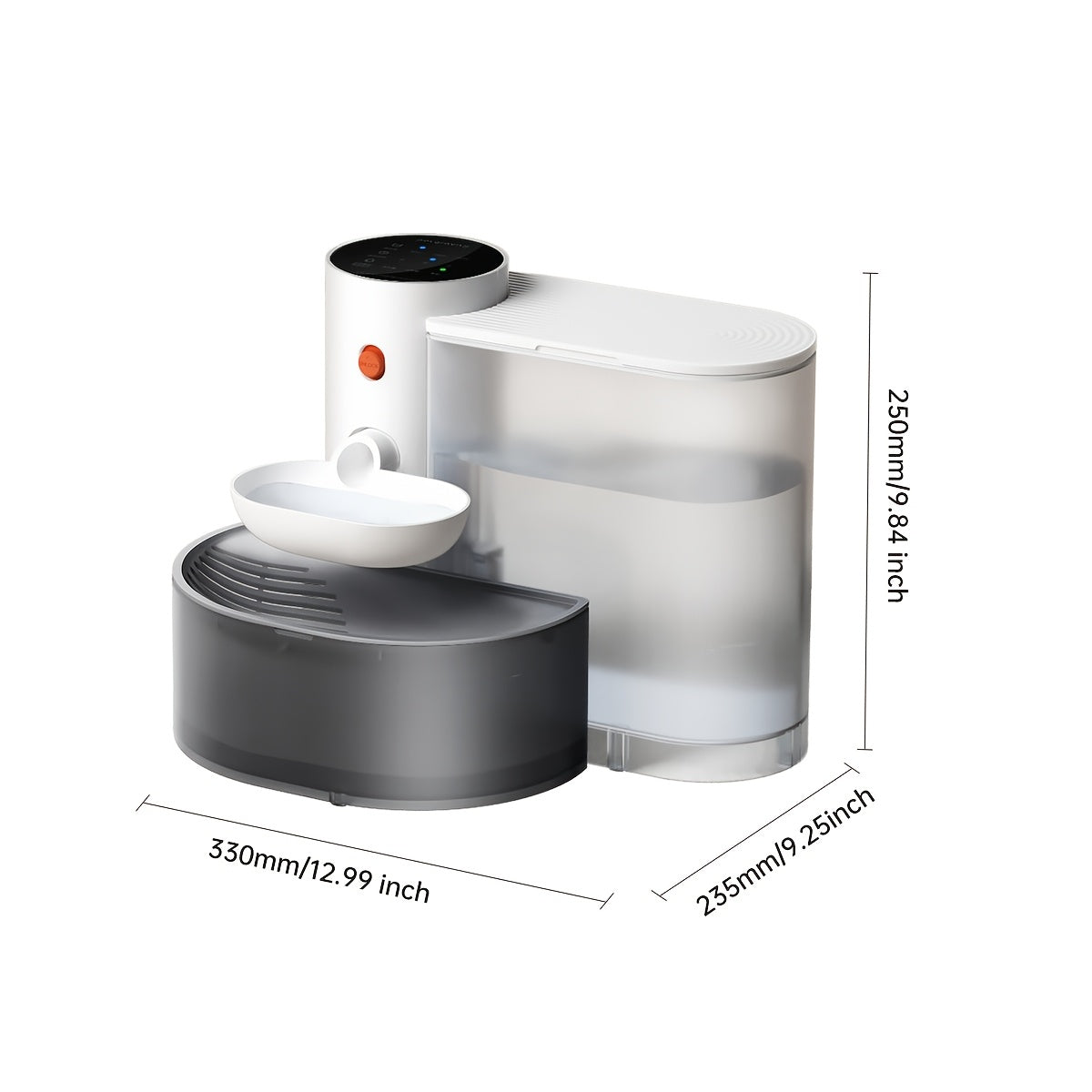 Smart Filterless Cat Water Fountain Stainless Steel 3.5L - Self-Refill Tipping Fountain with Wastewater Separation, Always Fresh Water, 118.4oz Ultra-Silent Plug-and-Play Pet Water Dispenser for Cats