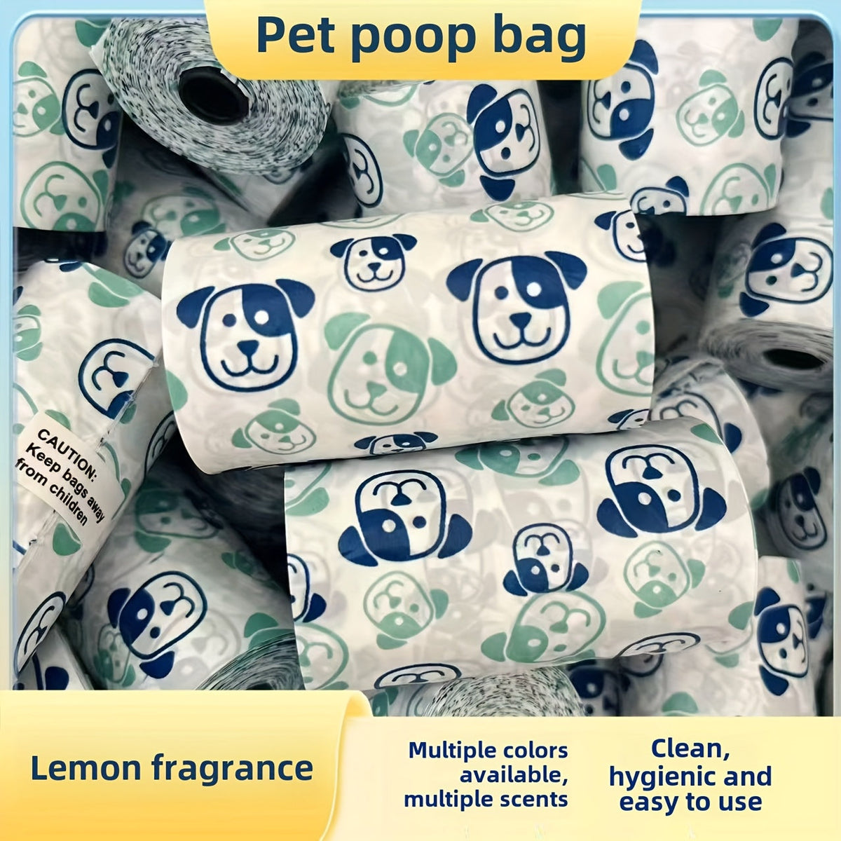Scented Dog Poop Bags 4 Rolls 80 Count - Thickened Leak-Proof Pet Waste Bags with Cute Colors & Multiple Scents, Convenient Dog Feces Pickup Bags for All Pets, Easy Tear & Portable Dog Walk Essentials