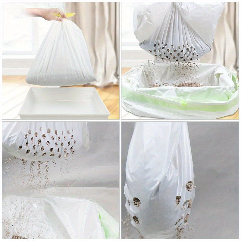 Cat Litter Box Liner Bags with Drawstring Handles – Sturdy Tear-Resistant Disposable Plastic Liners for Easy, Odor-Free Litter Box Cleanup, Single & Multi-Cat Households