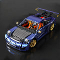 Mechanical Assembly Supercar Building Block Model – Challenging Puzzle Static Car Kit, Precision Engineering Toy for Adults & Teens, Display Model Gift in Blue & Grey