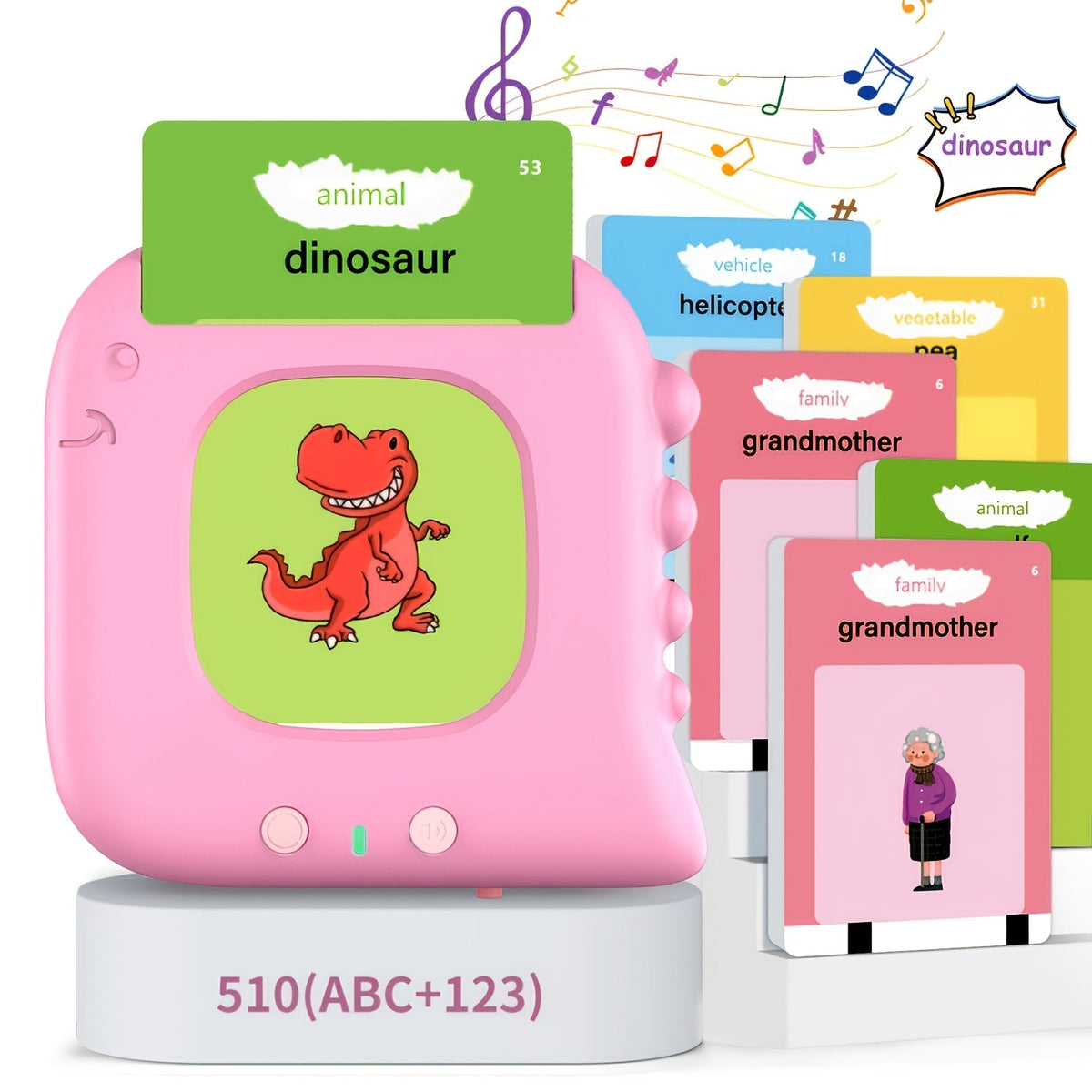 Talking Flash Cards for Toddlers Kids 224 254 510 Words Electronic Language Learning Speech Therapy Sensory Educational Toy for Preschool Boys Girls Ages 3 4 5 6 Autism Learning Gift Blue Green Pink