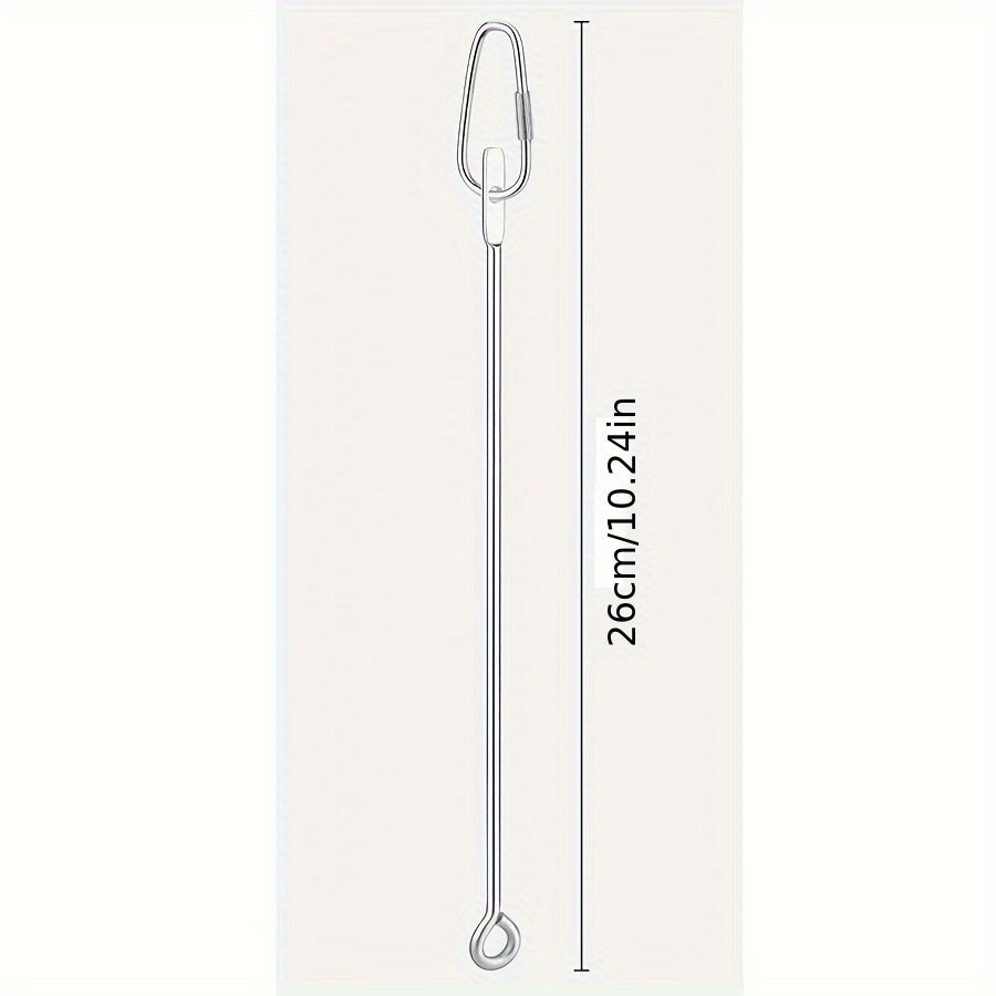 Stainless Steel Parrot Fruit Vegetable Skewer Feeder for Bird Cage - Food Holder Foraging Toy with Carabiner Clip for Parakeet Budgie Cockatiel Conure Macaw - Bird Cage Feeding Accessory 10 inch
