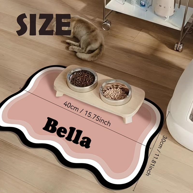 Personalized Pet Food Mat with Custom Name Non-Slip Leak-Proof Dog and Cat Feeding Mat – Stylish Waterproof Pet Bowl Mat for Dogs Cats Ideal Personalized Gift for Pet Owners