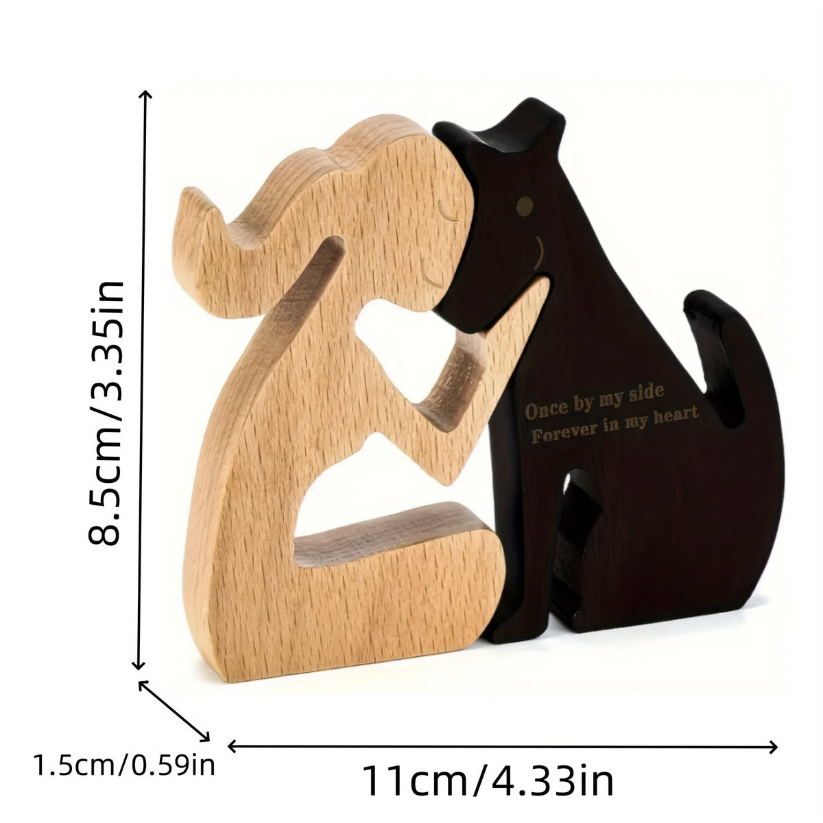 Handcrafted Wooden Dog Memorial Statue - Nordic Style Engraved Puppy Sculpture, Natural Wood Desktop Decor for Dog Lovers & Pet Memorials, Unique Dog Owner Gift for Thanksgiving, Christmas & Easter