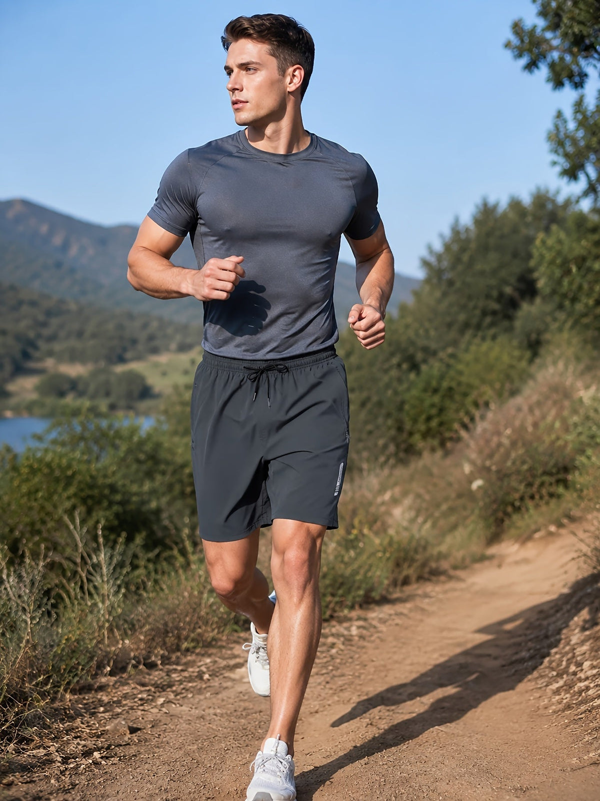 Men's Athletic Shorts 5-Pack – Quick-Dry Gym Workout & Basketball Shorts with Stretch Waistband & Side Zip Pocket, Lightweight Activewear for Running, Hiking & Casual Wear