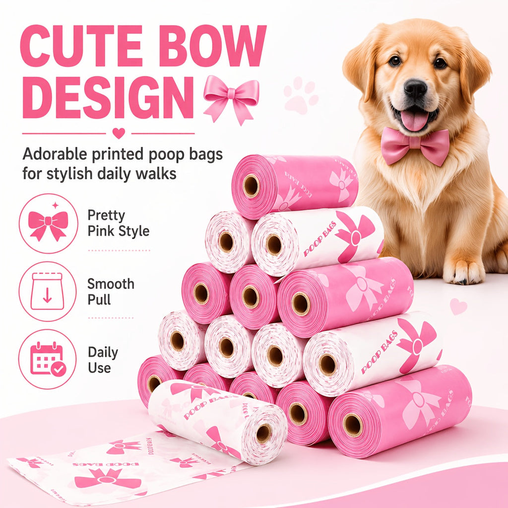 Dog Poop Bags 120 Count 8 Rolls - Ultra-Thick Leak-Proof Pet Waste Bags with Odor Control & Beautiful Pattern, Durable Dog Cleanup Bags for Large Medium & Small Dogs, Perfect Pet Gift for Dog Lovers