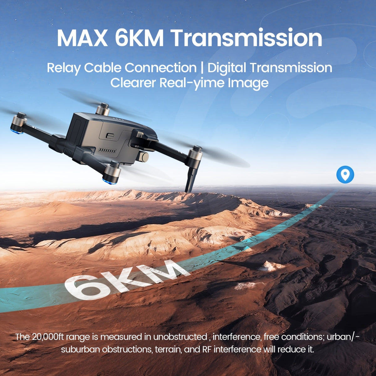 Holy Stone HS600D Professional Drone with 1/2" Sony CMOS Camera 4K HDR Video 3-Axis Gimbal – 6KM Transmission, 80-Min Flight, Level-6 Wind Resistance, AI Smart Track, Auto Return for Adults