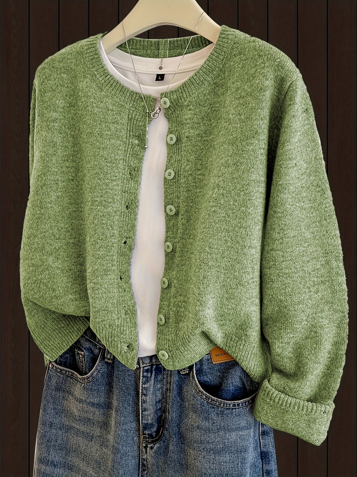 Women's Open Front Cardigan Sweater Button Closure Long Sleeve Knit Soft Cozy Casual Versatile Outerwear Fall Winter Fashion Jacket