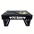 Personalized Raised Dog Bowl Stainless Steel with Slow Feeder & Height-Adjustable Double Dog Food Water Bowl for Medium Large Dogs and Cats