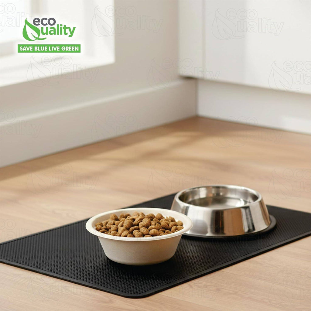 Disposable Pet Feeding Bowls 32oz – Round Paper Bowls for Dogs & Cats, Travel, Shelter, Kennel, Outdoor & Emergency Pet Feeding, Stackable Single-Use