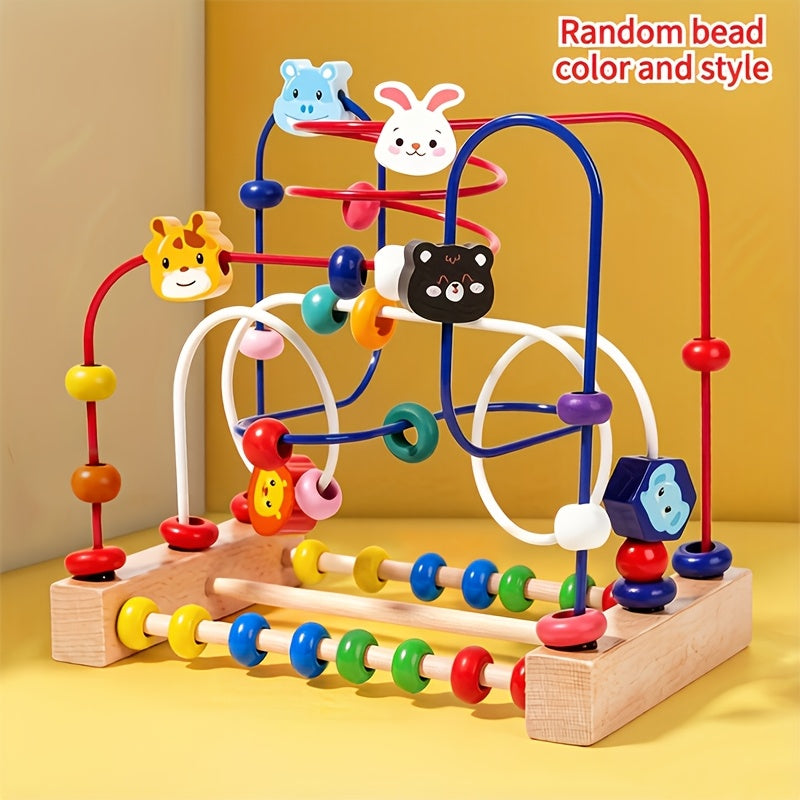 Baby Bead Maze Animal Roller Coaster Toy – Smart Animals Orbiting Bead Wire Puzzle for Infants & Toddlers | Premium Early Education Fine Motor Skills & Sensory Development Toy for Ages 1-3