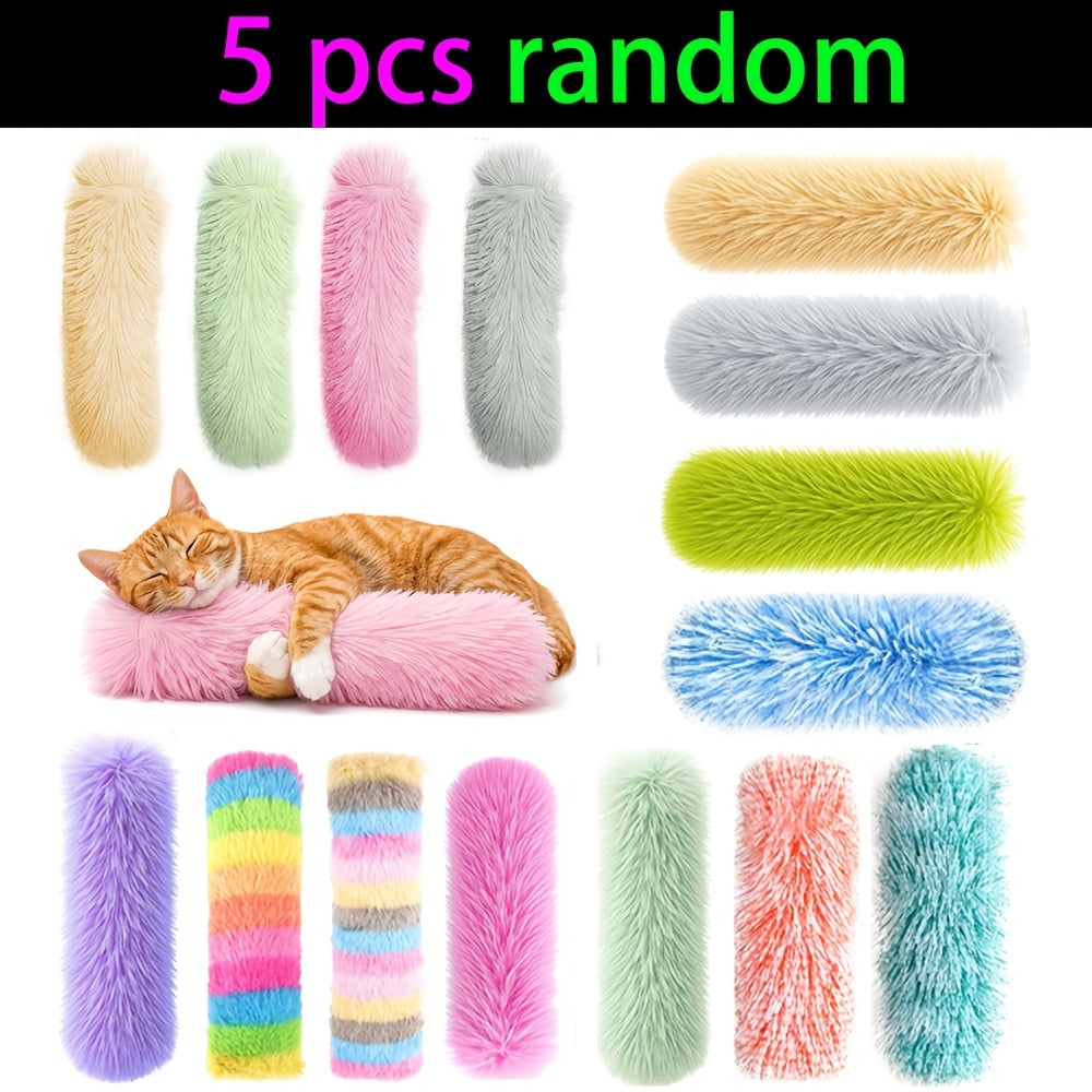 Interactive Cat Toys 5pcs Soft Crinkle Pillow Toy Set – Catnip-Style Stimulation, Crinkle Sound for Indoor Cats & Kittens – Plush Bite Kick Chew Toys for Cat Enrichment & Play