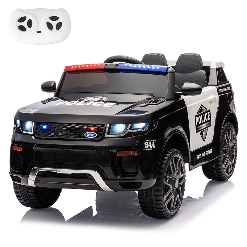 12V Kids Ride On Police Car - Electric SUV with Parent Remote Control, Megaphone, Flashing Lights & Siren, MP3 Player, Spring Suspension - 1-2 Hour Battery - Up to 3.1 MPH - 66 lbs Capacity - Gift for Boys & Girls