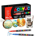 Acrylic Paint Markers Brush Tip Waterproof Quick-Drying Paint Pens for Rock Painting Wood Canvas Glass Ceramic Metal 12 to 168 Colors Art Craft Supplies Gift