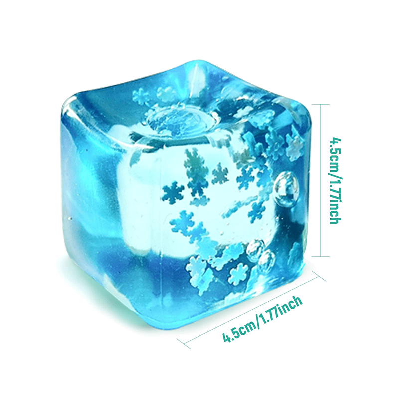 Slow Rise Squishy Toy 2pcs Ice Cube Ocean Cube Sensory Stress Ball Anxiety Relief Fidget Toy for Kids Adults Classroom Rewards Party Favors Stocking Stuffers