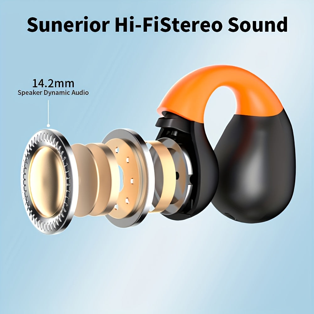 Open-Ear Wireless Earphones Bluetooth 5.4 TWS 360 Degree Ambient Awareness ENC Clear Calls Touch Control All-Day Comfort Sport Fitness Earbuds Secure Fit Truly Open Design
