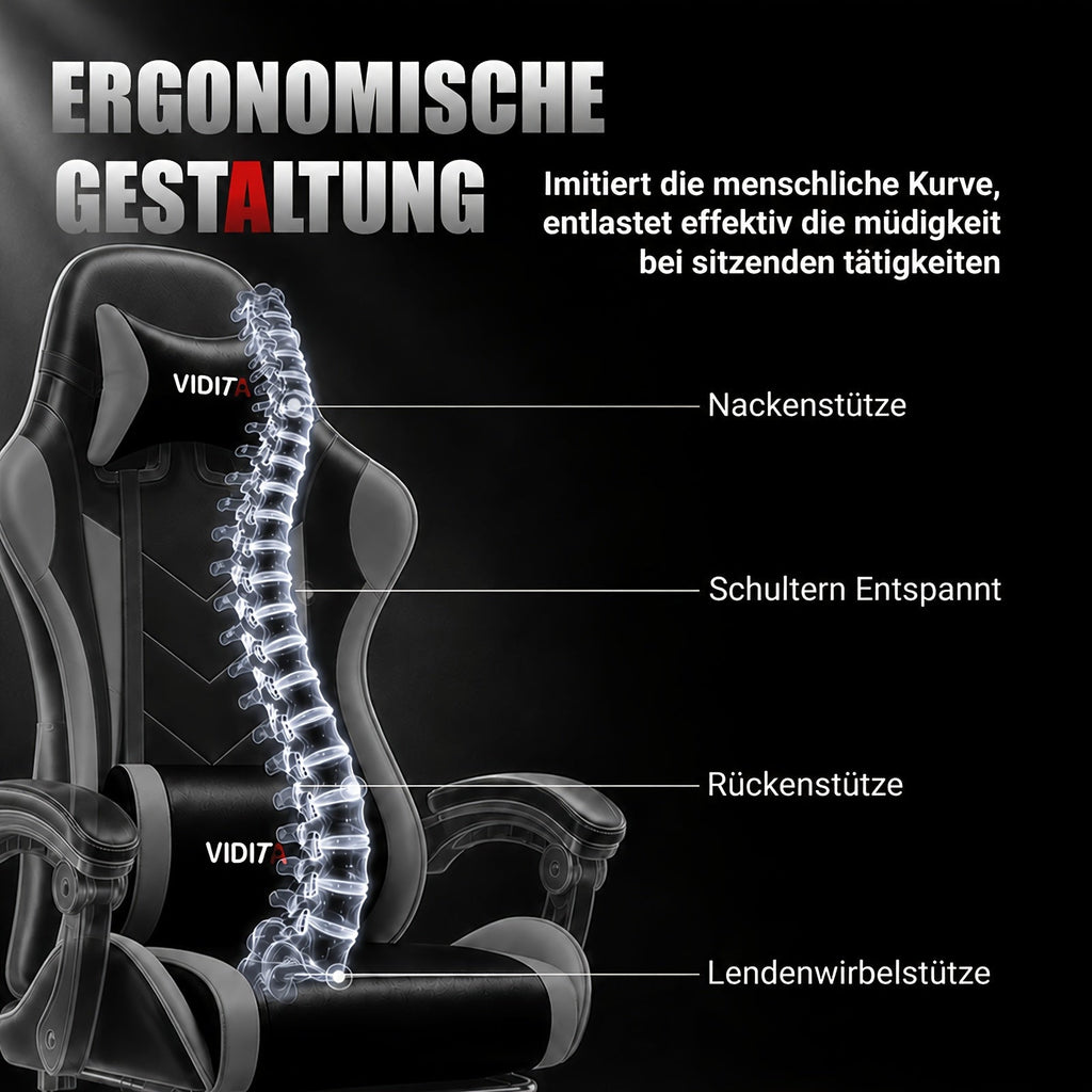 Ergonomic Gaming Chair Racing Style with Lumbar Support High Back Adjustable Office Chair for Adults Teens PC Computer Desk Chair Recliner