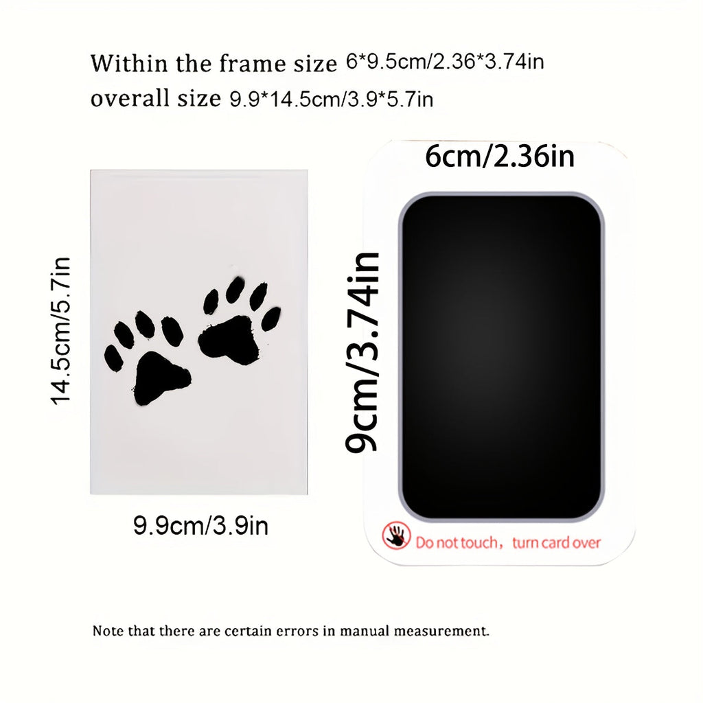 Pet Paw Print Ink Mat Kit 8pcs (4 Boxes) – Quick-Dry Black Ink Paw Print Keepsake for Cats & Dogs, Easy Clean Memorial Craft, Christmas Gift for Pet Owners