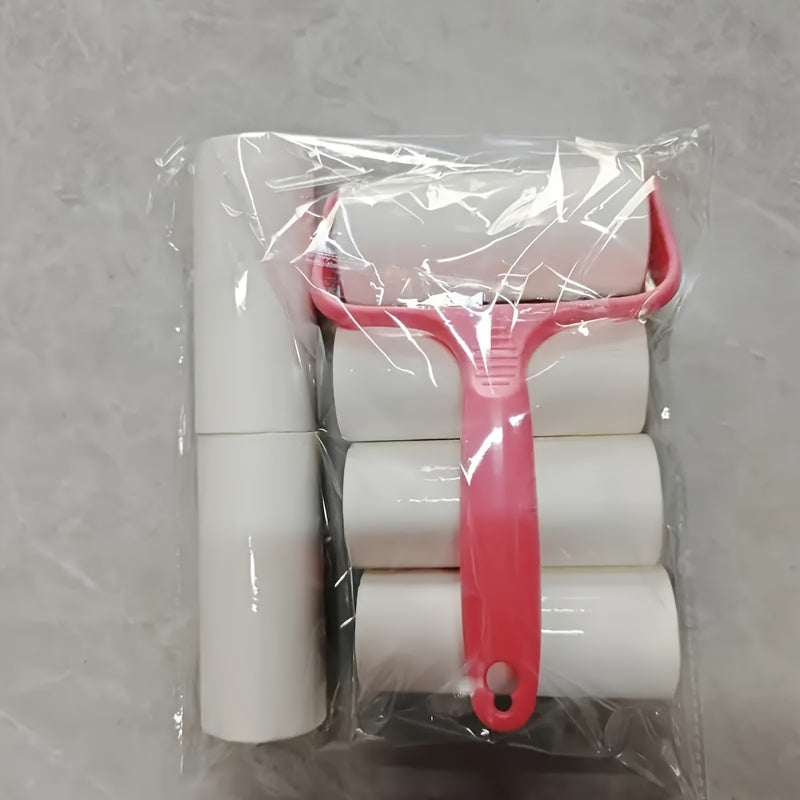 Lint Roller Set with 1 Handle & 6 Replacement Rolls (360 Sheets) - Velvet Tear-Off Lint Brush for Clothing, Carpets & Car Seats - No Power Required Pet Hair & Lint Remover Kit