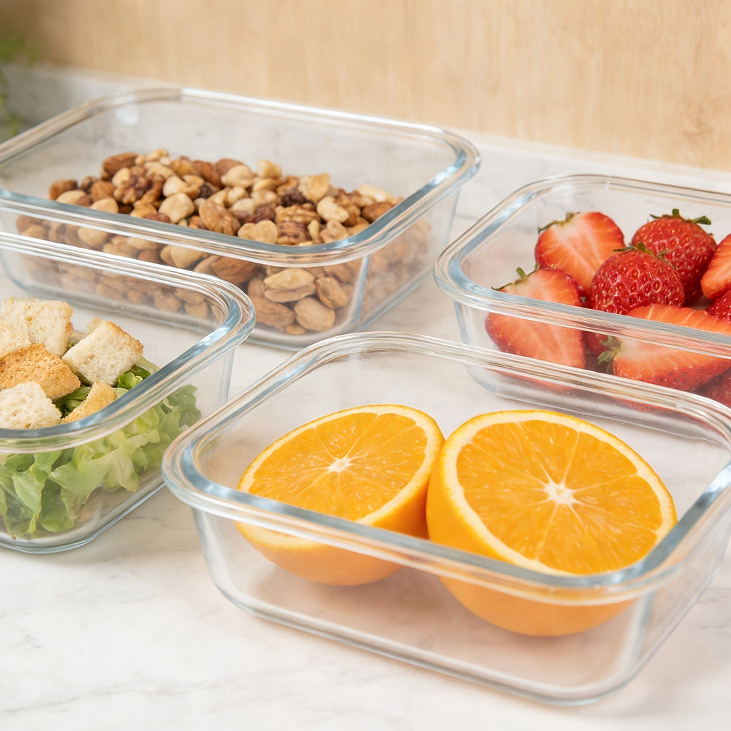 Borosilicate Glass Food Storage Containers 24-Pack (12 Bowls + 12 Airtight Lids) – Meal Prep Glass Bowls, Microwave & Dishwasher & Freezer Safe, BPA Free, Multi-Color Lids for Kitchen & Lunch