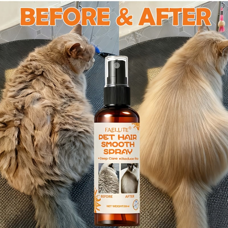 Dog Cat Detangling Spray Leave-In 10-in-1 by FEALUTE - Botanical Oils, Aloe & Vitamin E - Removes Knots, Tames Frizz, Moisturizes, Adds Shine - No Rinse Pet Coat Grooming Mist for All Coat Types