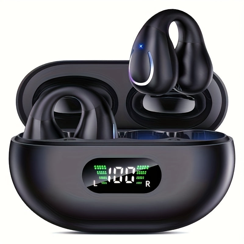 Open-Ear Wireless Earphones Bluetooth 5.4 TWS 360 Degree Ambient Awareness ENC Clear Calls Touch Control All-Day Comfort Sport Fitness Earbuds Secure Fit Truly Open Design