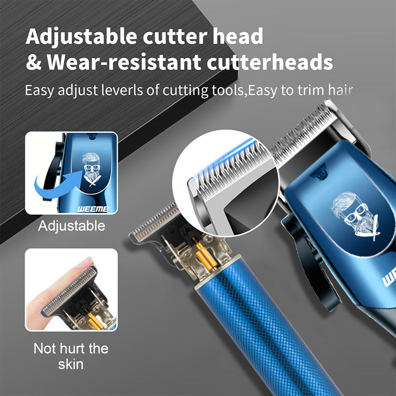 Men's Electric Hair Clipper Grooming Set USB Rechargeable Cordless Nose Hair Trimmer Shaver Kit 2/4/5-Piece Professional Lithium Battery Father's Day Birthday Gift for Men Home Barber