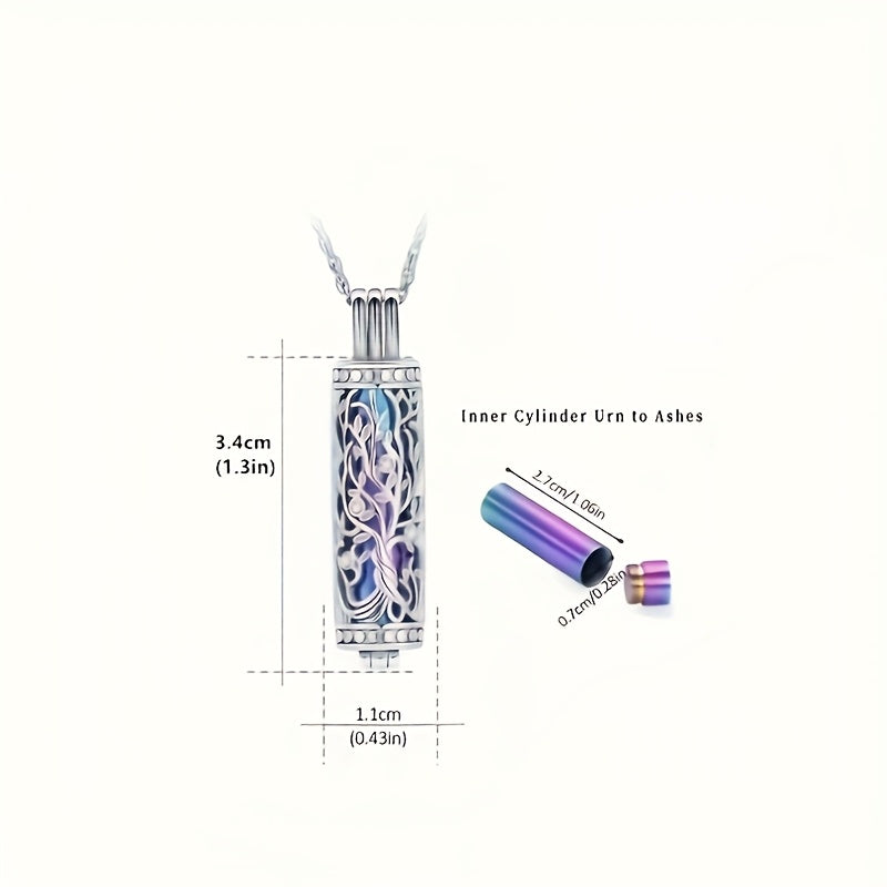 Cremation Urn Necklace Set 3 Pack - Elegant Cylindrical Memorial Pendant Necklaces with Filling Funnel for Human & Pet Ashes, Keepsake Sharing Jewelry Set for Loss of Loved One