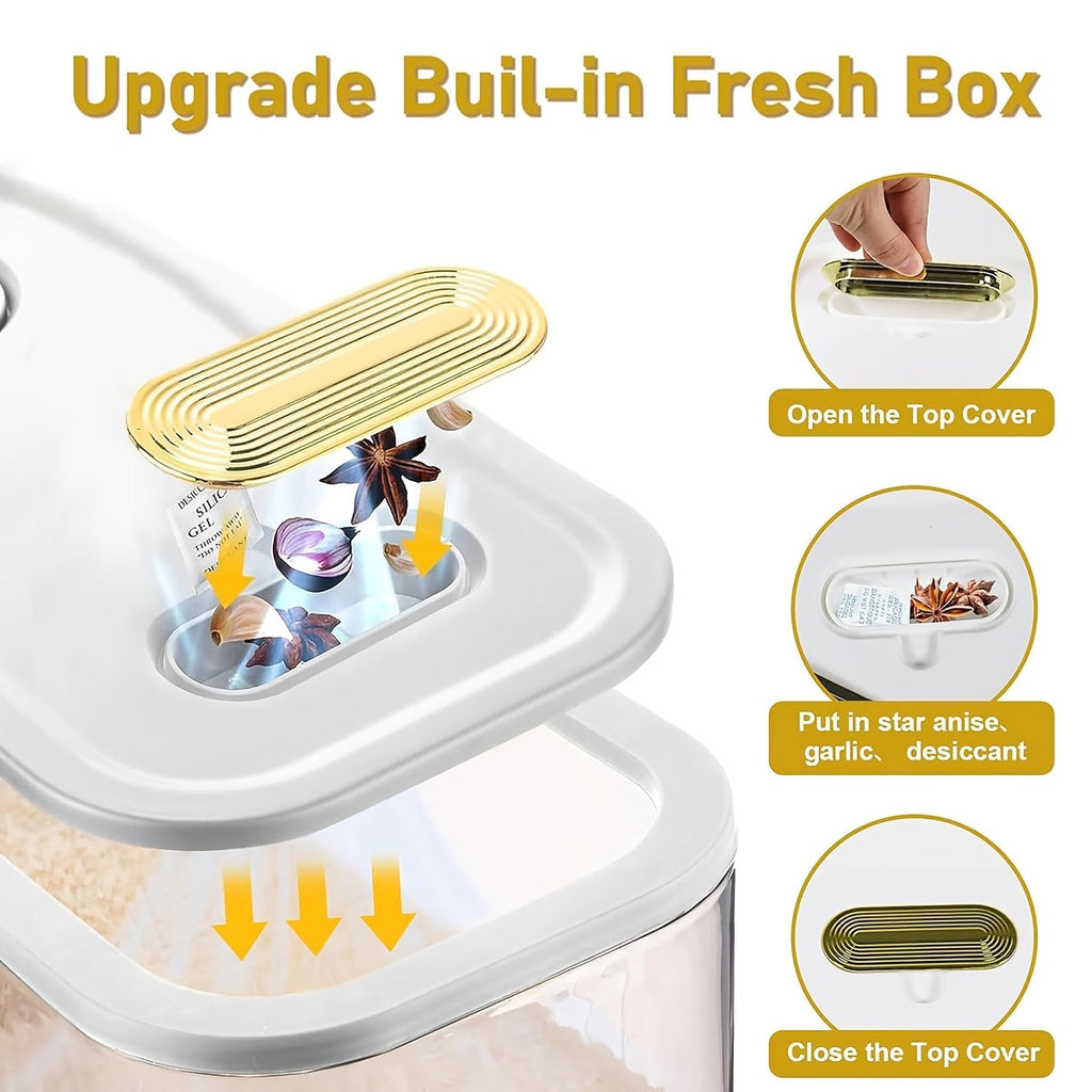 Large Capacity Food Storage Container 11/22 lbs Airtight Sealed Tank, BPA-Free Plastic Bulk Storage for Rice Grains Nuts, Kitchen Cabinet Pantry Organizer with Lid – 5KG/10KG Options