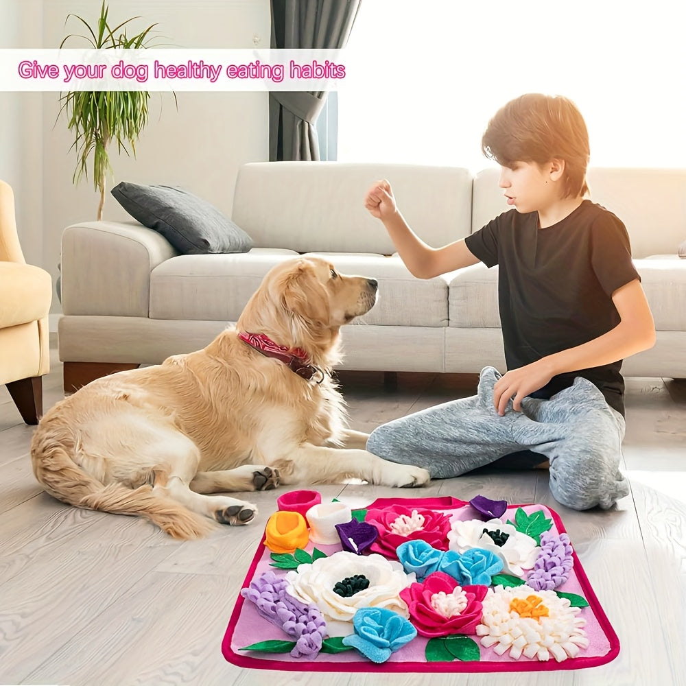 Snuffle Mat for Dogs - Slow Feeder Dog Puzzle Mat, Olfactory Training Nose Work Blanket, Anti-Choke Stress Relief Feeding Game Toy, Encourages Natural Foraging Instincts, Machine Washable
