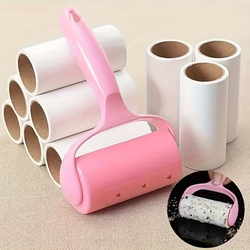Lint Roller Set with 1 Handle & 6 Replacement Rolls (360 Sheets) - Velvet Tear-Off Lint Brush for Clothing, Carpets & Car Seats - No Power Required Pet Hair & Lint Remover Kit