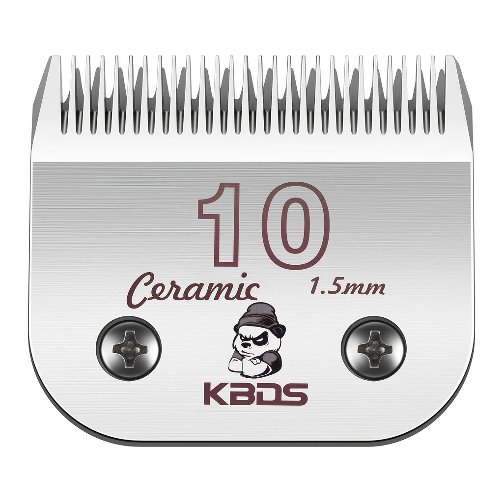 Detachable Ceramic Pet Clipper Blade #10 - High Carbon Steel, Compatible with Andis, Oster & A5 Clippers - Professional Dog Grooming Replacement Blade (1/16" / 1.5mm Cut)