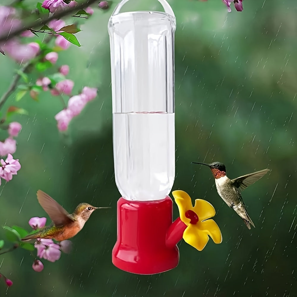 Hummingbird Feeder Outdoor Plastic Transparent Removable Hanging with Wire for Backyard Garden Patio – Easy Fill Nectar Feeder for Wild Birds Wildlife Watching 1pc