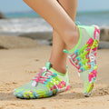 Barefoot Water Shoes for Women & Men – Ultra-Flexible Non-Slip Quick-Dry Beach Swim Shoes for Hiking, Fishing, Swimming, Fitness & Amphibious Sports, Fluorescent Green, Purple & Pink, US 5-11.5