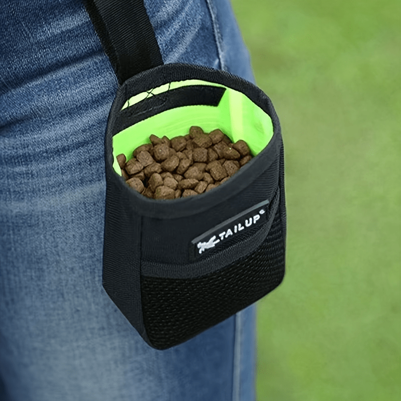 Dog Training Treat Pouch with Secure Closure – Portable Waist Pack Snack Reward Bag for Obedience & Agility Training, Puppy Feeding On-the-Go, Durable Polyester, Black or Red
