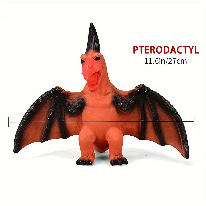 Realistic Soft Rubber Dinosaur Toy Figures for Kids - Choose Tyrannosaurus Rex, Triceratops, Pterodactyl, Brachiosaurus, Acanthosaurus or Combo, Durable Dino Playset for Boys and Girls, Birthday Christmas Gift