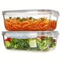 Large Glass Food Storage Containers with Lids 2-Pack 63oz, Borosilicate Glass Meal Prep Containers Airtight Snap Lid, Oven Microwave Freezer & Dishwasher Safe, Leakproof Glass Baking Dish for Family Meals