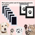 Pet Paw Print Kit Set - 6 Boxes 12 Sheets Cat and Dog Handprint Footprint Ink Pad Keepsake Tool Kit, Easy to Use Paw Print Stamp for Pet Souvenirs, Memorial Gift for Pet Owners and Dog Cat Lovers