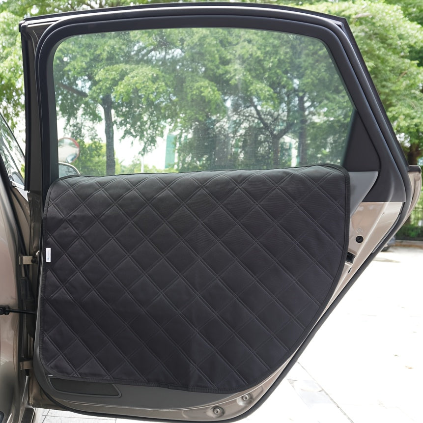 Dog Scratch Protection Car Door Protector 2 Pack - Stain-Resistant Pet Door Guard Cover for Car Truck SUV Interior, Easy Install Anti-Scratch Dog Door Panel Shield, Black