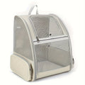 Foldable Ventilated Pet Carrier Backpack for Cats & Dogs – PVC Mesh Airflow, Chest Harness, Removable Mat, Fits Cats up to 18 lbs & Dogs up to 15 lbs, for Travel, Hiking, Flights & Car Rides