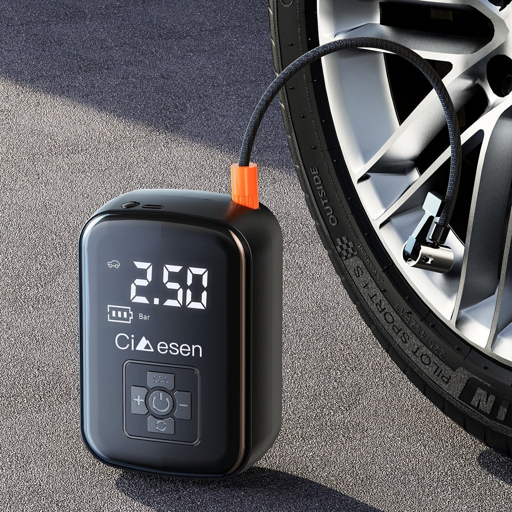 Portable Cordless Tire Inflator 150PSI Digital Display USB-C Rechargeable 4000mAh for Car Motorcycle Bike Ball