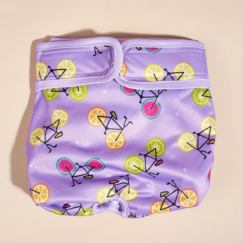 Dog Physiological Pants Washable - Female Dog Menstrual Underwear & Reusable Pet Diaper Panties, Breathable Comfortable Fit for Small Medium Large Dogs, Cute Patterns XS-XL, Dog Heat Cycle & Incontinence Solution