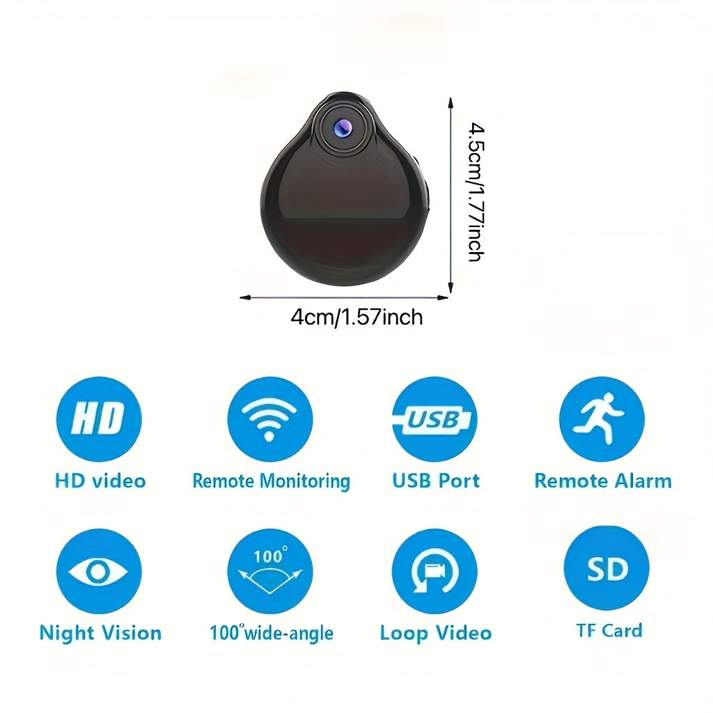 WiFi Mini Body Camera – Wearable Micro Cam with Motion Detection, Video & Voice Recording, Home Security Nanny Surveillance Webcam, Built-in Battery, Wireless Remote Monitoring