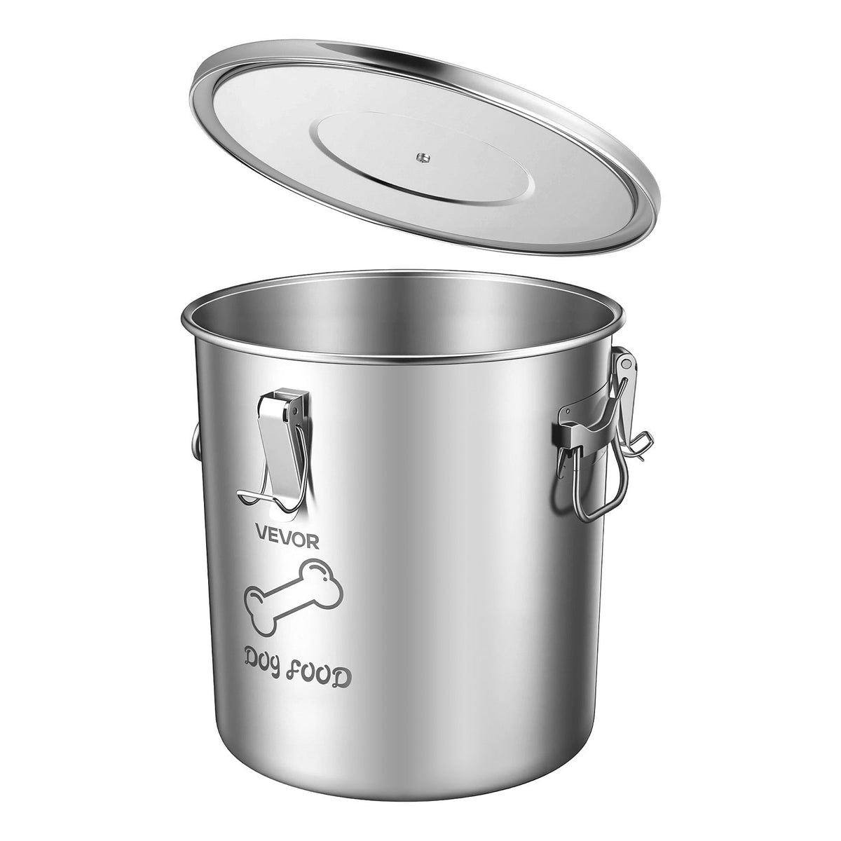 Stainless Steel Dog Food Storage Container 20L 5.28 Gal Large Airtight Pet Food Bin with Lid & Dual Handles for Dogs Cats - Metal Dog Food Canister for Rice Flour Coffee Keep Fresh Easy to Clean