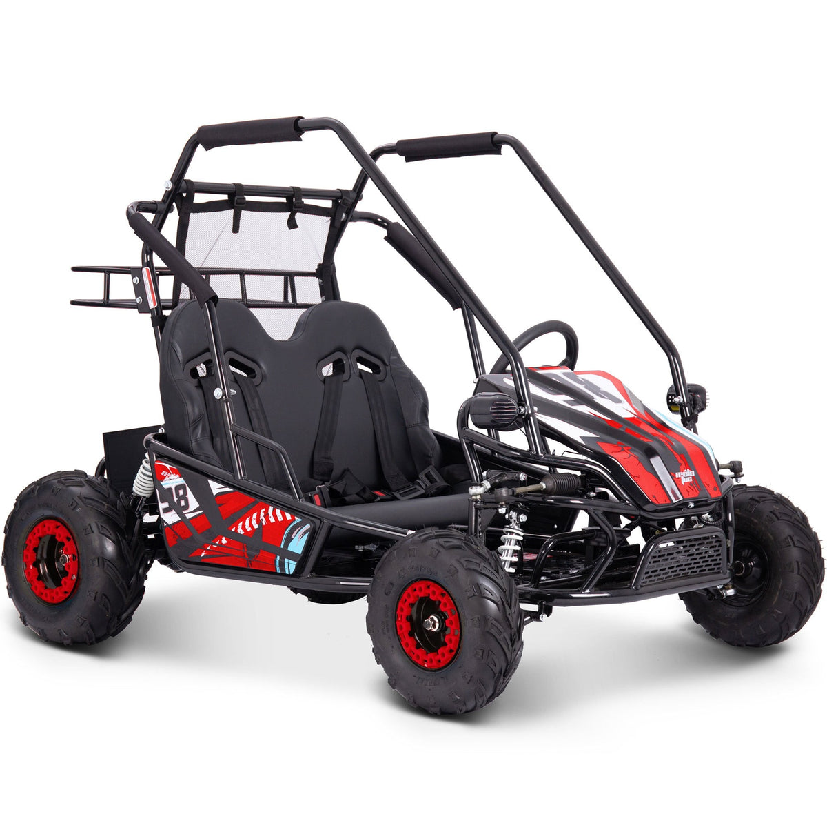MotoTec Mud XL 60V 2000W 2-Seat Electric Go Kart – Full Suspension, 4-Point Harness, Bluetooth Speakers, 400 lb Capacity, Forward & Reverse, Off-Road Kids & Family Go Kart