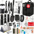Professional Survival Gear Kit 14, 152 or 258 Piece – Outdoor Emergency Survival Equipment with Fire Starter, Compass & Multitool for Camping, Hiking & Adventure, Best Gift for Men & Women